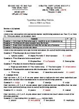 Đề đề xuất kiểm tra chất lượng học kỳ II môn Tiếng Anh Lớp 8 - Năm học 2015-2016 - Trường THCS An Nhơn (Có đáp án)